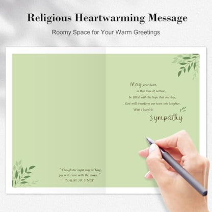 Green Religious Sympathy Card with Envelope (Dawn Approaches) - color: 3-Green Dear Loid