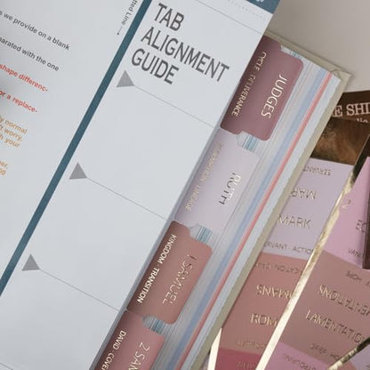 UPAFEXXI-Bible Tabs with Book Summaries, 3D Gold Foil Embossed Lettering - color: Earth Tone