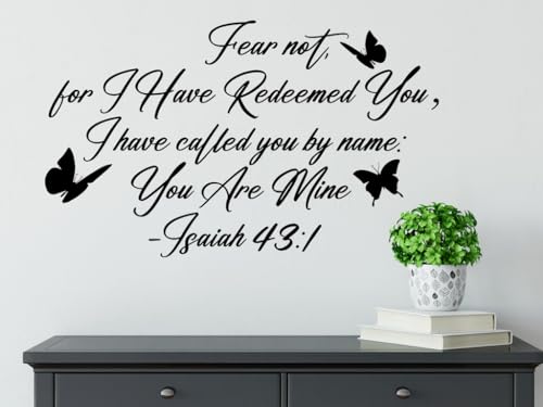 Isaiah 43:1 Bible Verse Wall Decal, Fear Not Christian Sticker