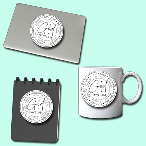 (3Pcs) God Say I Am Sticker Christian Inspirational Decals Decorate Books Laptop Phone Water Bottles Kindles Tumbler Waterproof Vinyl Stickers 3" Inch - color: God Say I Am
