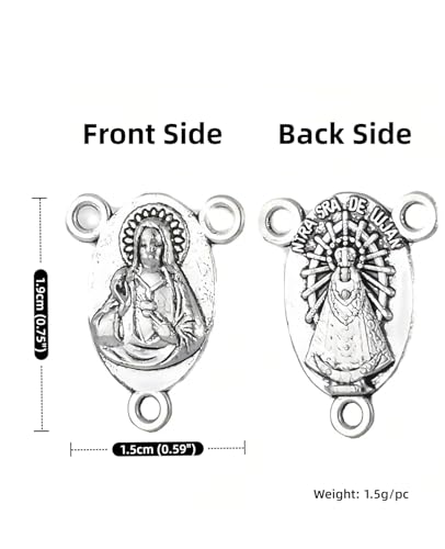 COTTVOTT St Benedict,Our Lady of Guadalupe Medal for DIY Jewelry Making,Virgin Mary Christ Jesus Rosary Center Connection Part - color: 30pcs-sacred heart of jesus
