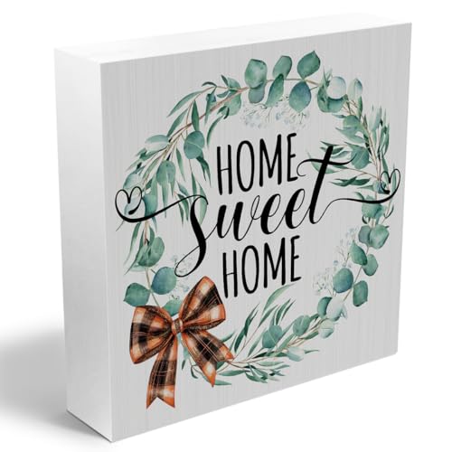 Home Sweet Home Wooden Box Sign, House Warming Gifts New Home - color: white 0360