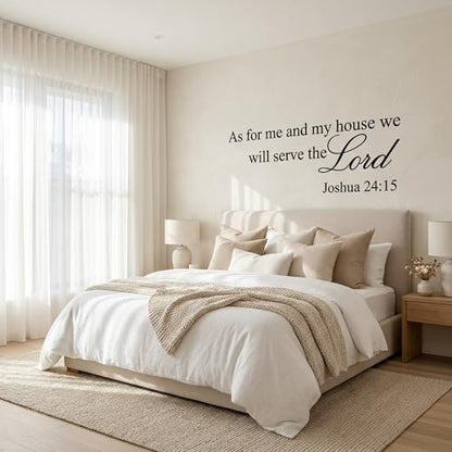 Picniva As for Me and My House Wall Decal 8x20 Christian Scripture Art - color: Black, size: 8'' X 20''