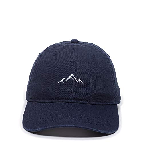 Outdoor Cap Mountain Embroidered Dad Hat Adjustable Soft Cotton Polo Style Unstructured Baseball Cap for Men & Women - color: True Navy