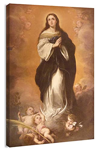 Canvas Print Wall Art - Immaculate Conception by Bartolomé Esteban Murillo - 12x18 inches - color: Immaculate Conception, size: 18"L x 12"W