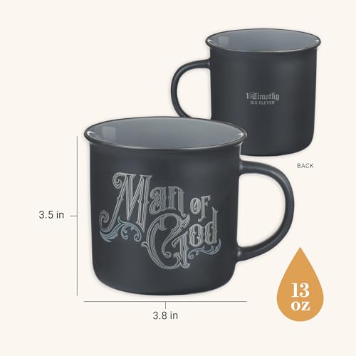 Christian Art Gifts Charcoal Gray Camp-Style Ceramic Coffee Mug, 13 oz. - style: Casual