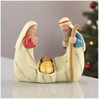 Holy Family Statue Catholic, Small Resin Nativity Figurine, 2.56 Inch