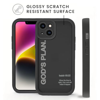 Stylish God's Plan Isaiah 60:22 Bible Verse Jesus Cross Christian Phone Case for iPhone 14 Case Shockproof Soft Protective for Women Men Cover Funda for iPhone 14 6.1 Inch - color: Christian