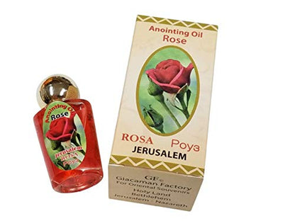 Bethlehem Gifts TM Holy Land Blessed Anointing Oil 30ml Biblical Fragrance Jerusalem (Rose) - color: Rose