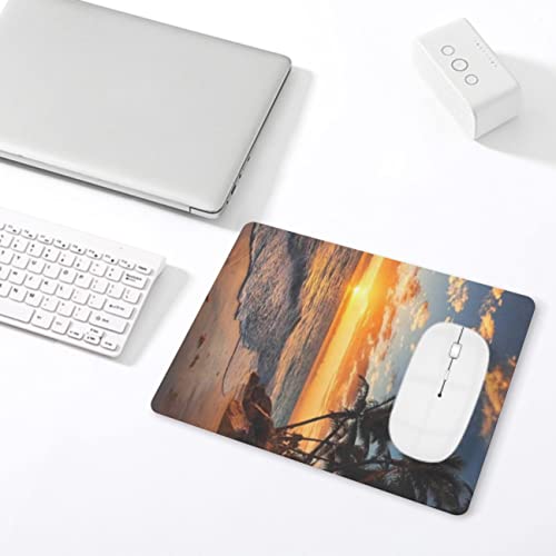 Sunset Beach Mouse Pad, Square Mousepad,Waterproof Mouse Mat Non-Slip Rubber Base MousePads for Office Home Laptop Travel, 9.5"x7.9"x0.12" Inch - color: S1003