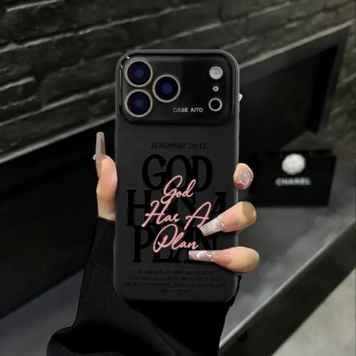 God Has A Plan Christian iPhone Case, Bible Verse Design Phone Case for iPhone 17 Pro Max 16 15 Plus 14 13 12, Shockproof Durable Protective Case (Black,iPhone 17 Pro Max) - color: Black, size: iPhone 17 Pro Max