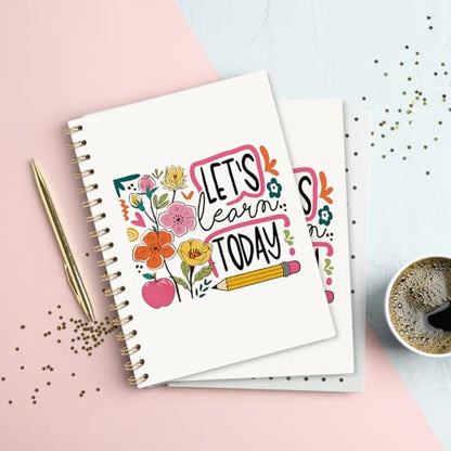 VONTP Teacher Floral Gifts Spiral Notebook Journal, 5.5x8.3 Inch - color: 003-teacher