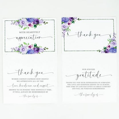 Funeral Thank You Cards with Envelopes Message Inside