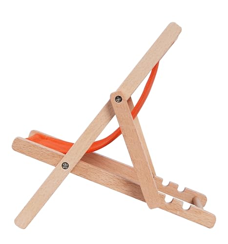 Foldable Wooden Cell Phone Stand, Phone Holder for Desk - color: Orange