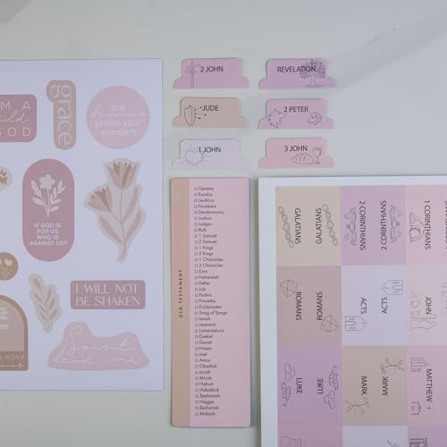 DiverseBee Laminated Bible Tabs with Book Illustrations (Symbols Theme) - color: Symbols