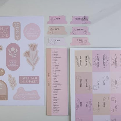 DiverseBee Laminated Bible Tabs with Book Illustrations (Symbols Theme) - color: Symbols