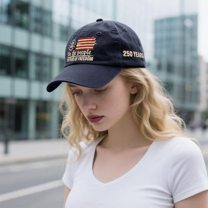 U.S. 250th Anniversary 250 Years Freedoms 1776-2026 Baseball Hats Funny - color: Navy Blue5