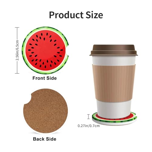 Watermelon 2 Pack Car Cup Holder Coasters Ceramic Drink Coasters - color: Purple