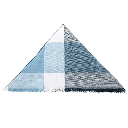 American Trends Scarfs for Women Winter Triangle Scarf Classic Plaid Warm Scarf Soft Scarves Knitted Wrap Shawl - color: Triangle Blue & White & Black