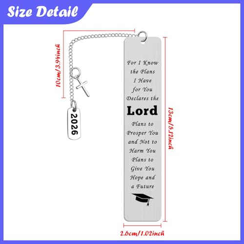 Class of 2026 Graduation Gifts Bible Verse Bookmark Religious Christian Gift First Communion Gifts Inspirational Presents for Daughter Son Reading Lovers Gift Religious Scripture Present for Friend