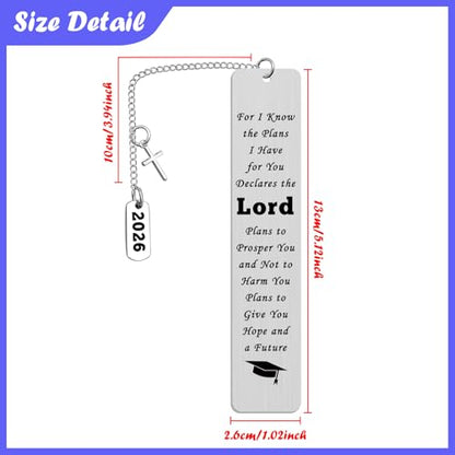 Class of 2026 Graduation Gifts Bible Verse Bookmark Religious Christian Gift First Communion Gifts Inspirational Presents for Daughter Son Reading Lovers Gift Religious Scripture Present for Friend