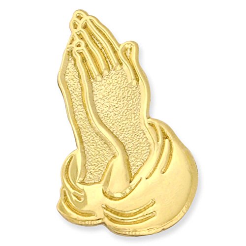 PinMart Christian Religious Lapel Pin - Cross, Faith & Church Accessories - color: Gold Praying Hands, size: 25 Pack