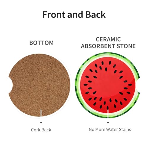 Watermelon 2 Pack Car Cup Holder Coasters Ceramic Drink Coasters - color: Purple