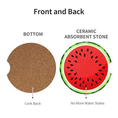 Watermelon 2 Pack Car Cup Holder Coasters Ceramic Drink Coasters - color: Purple