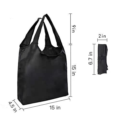 Aricsen Durable Colorful Folding Reusable Grocery Bags Handles, 20 Pack - color: Purple Black Green Orange Red Grey Blue Yellow