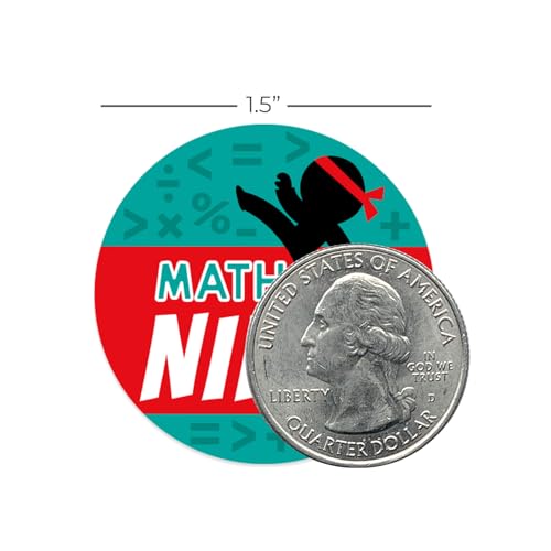 Math Inspired Reward Stickers / 500 Motivational Mathematics League Teacher Worksheet Rewards / 8 Alternating Encouraging Classroom Recognition Designs / 1.5" Elementary Student Award Labels - color: Math Inspired
