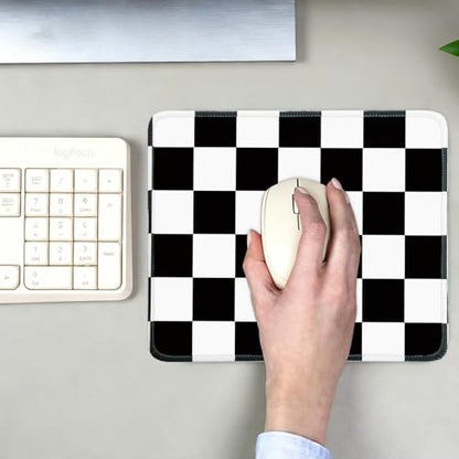 Mouse Pad for Desk with Stitched Edge, Premium Cute Washable Mouse Pads. Computer Mousepad with Non-Slip Rubber Base, Mousepads for Laptop, 9.25x7.75x0.12 inch (Checker Grid) - color: Checker Grid