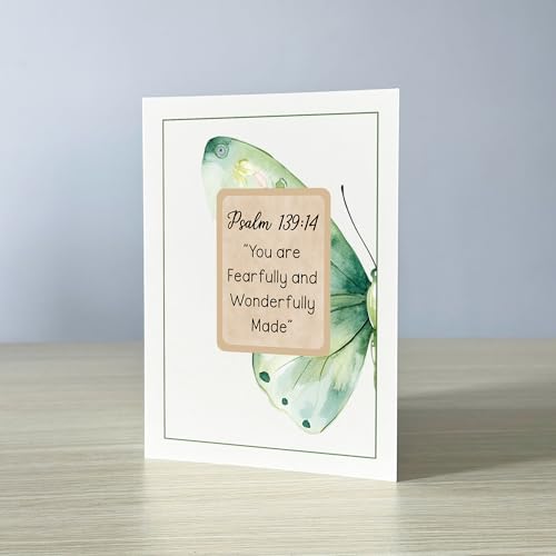 You Are Fearfully and Wonderfully Made Card Christian Encouragement Cards Psalm 139:14 Bible Verse Heartfelt Faith Affirmation Gift for Friend Bestie Mom Daughter Family Coworker - color: You Are Fearfully Psalm 139:14