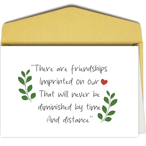 Sweet Friendship Card for Him Her, Birthday Card for Friend Bestie, Long Distance Friend Valentine Card, There Are Friendships Imprinted On Our Heart - color: Friendship Card