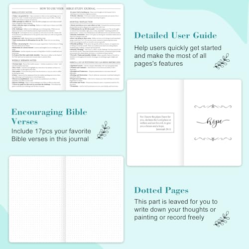 Bible Study Journal Scripture Notebook - Christian Note Taking Kit with Guided Prompts - Inspirational Religious Gifts - Faith Based Stationery Supplies for Church Notes (Light Green) - color: Light Green