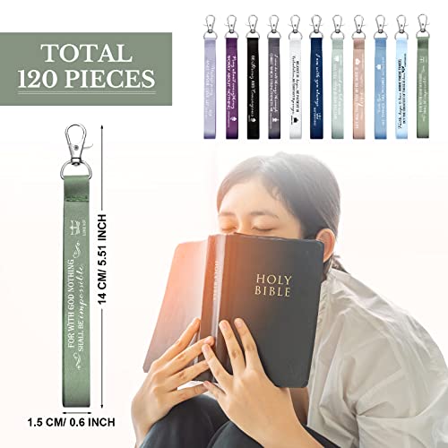 Roowest 120 Pcs Christian Bible Verse Keychains Gifts Bulk - color: Classic Color