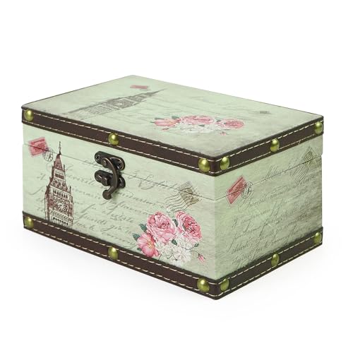 DreamsEden Small Wooden Keepsake Box, Decorative Boxes with Lids and Latch - color: Tower