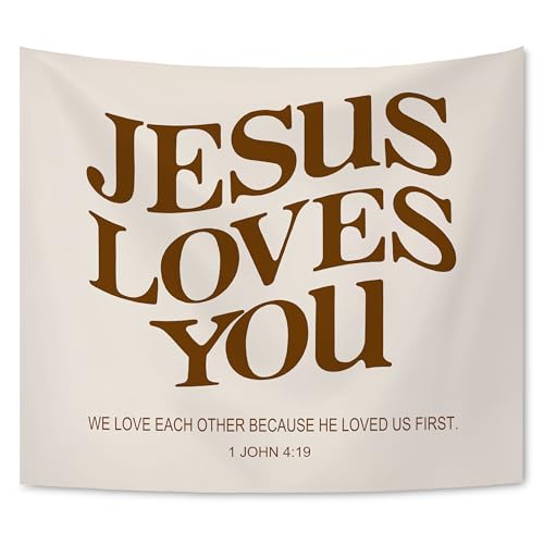 KAIOUS Jesus Loves You Christian Wall Hanging Tapestry, 50x58 - color: Jesus Loves You, size: 58"L x 50"W