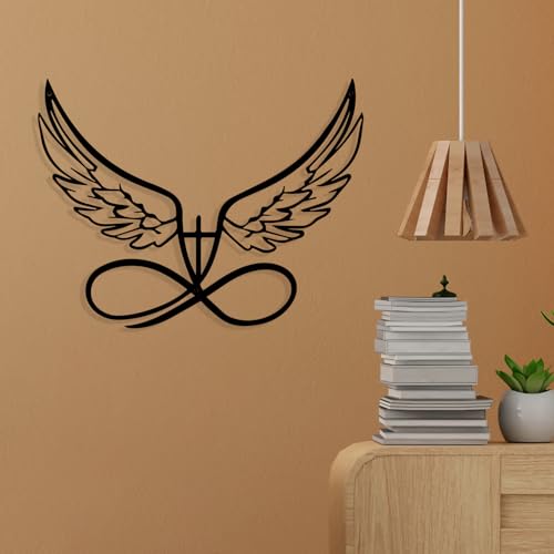 DUOOLN Angel Wings Metal Wall Decor Art, Abstract Butterfly Sculpture-Black - color: Black - Angel's Wings