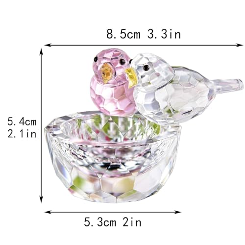 3.3'' Crystal Bird Figurine Collectible Art Glass Animal Gifts for Women - style: Double Birds