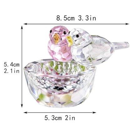3.3'' Crystal Bird Figurine Collectible Art Glass Animal Gifts for Women - style: Double Birds