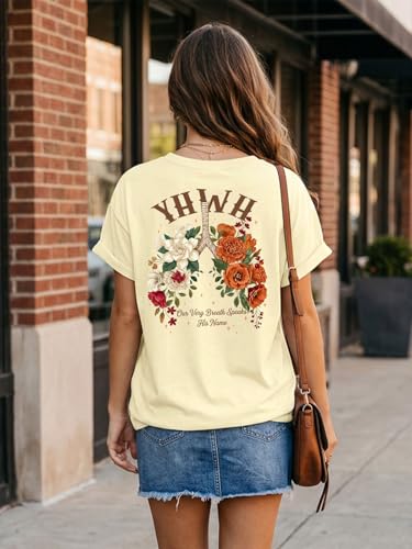 Christian Shirts for Women Faith Bible Verse Shirt Pray Graphic Tops - color: Apricot-b, size: Small