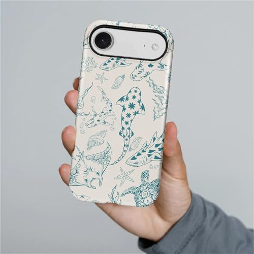 Case for iPhone 17 Air,Drop Protection Hybrid 2-Layer Hard Phone Cover-Ocean Animal Whale Shark-Blue - color: Ocean Animal Whale Shark-Blue, size: iPhone 17 Air