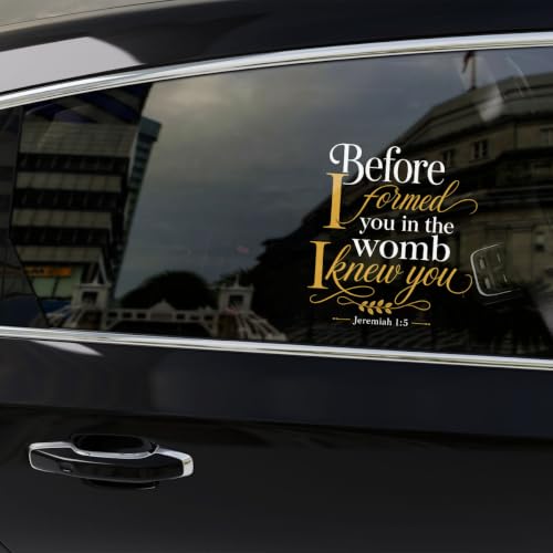 2PCS Bible Verse UV DTF Sticker, Faith Quote Window Car Decal 10in - color: Before I Formed