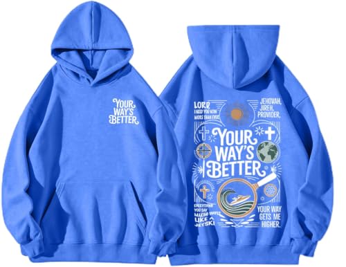 Boys Your Way Better Christian Hoodie Kids Faith God Sweatshirt - color: Blue, size: 11-12 Years
