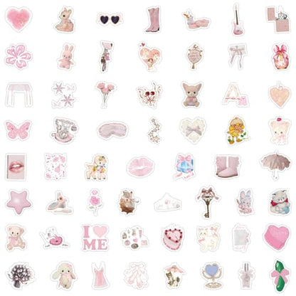 120Pcs Coquette Stickers for Girls.Waterproof Cartoon Cute Decals for Water Bottles Laptop Notebook Phone Guitar Scrapbook.Aesthetic Stickers Gifts for Women Teens Adults. - color: 120 - Coquette Aesthetics