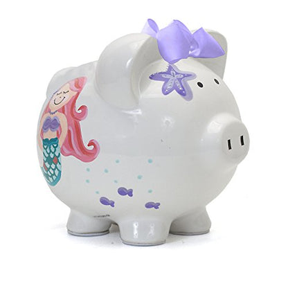 Child to Cherish Ceramic Piggy Bank for Girls, Mermaid - color: Mermaid
