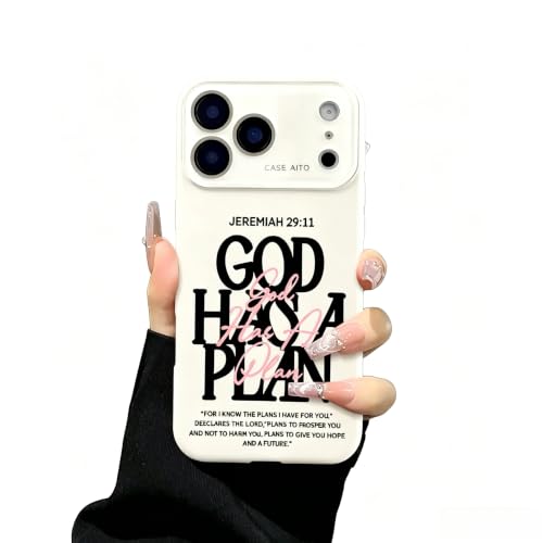 God Has A Plan Christian iPhone Case, Bible Verse Design Phone Case for iPhone 17 Pro Max 16 15 Plus 14 13 12, Shockproof Durable Protective Case (Antique White,iPhone 12) - color: Antique White, size: iPhone 12