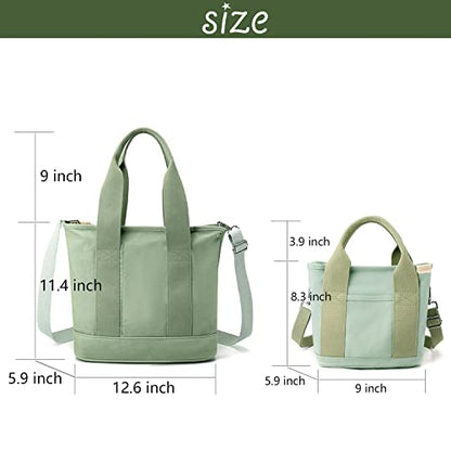 Canvas Tote Bag for Women,Small Totes Bags with Zipper Crossbody Purse with Pockets Large Shoulder Handbag,2 Sizes - color: Denim Black, size: Small