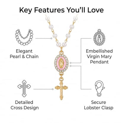 Car Rosary for Car, Steering Wheel Charm, Steering Wheel Rosary, Pink - style: A-pink