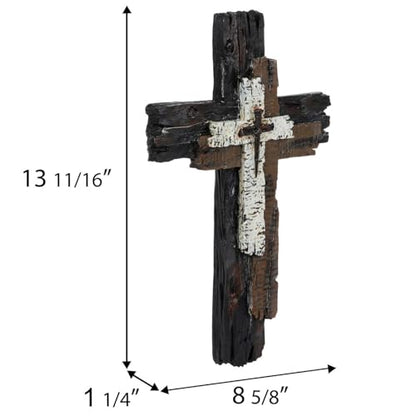 Hobby Lobby Rustic Resin Cross Wall Decor, Stacked Cross Design